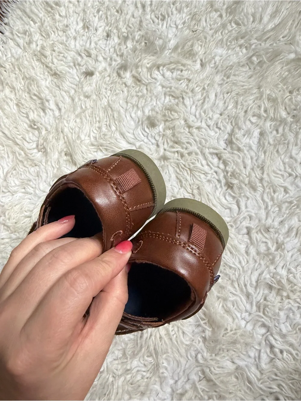 Carter's Brown Leather-Style Kids Boat Shoes
